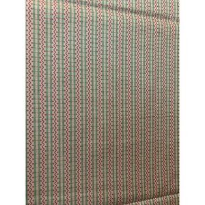 CrisLis Cottage Green Red Zigzag Stripe Cotton Fabric 21" Length Sewing Quilting
